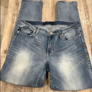 Rock & Republic Skinny Jeans Medium Wash Distressed Fading size 14